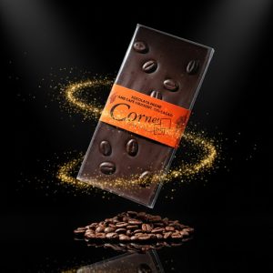 Tableta de Chocolate Negro 70% Cacao con Granos de Café Crujiente
