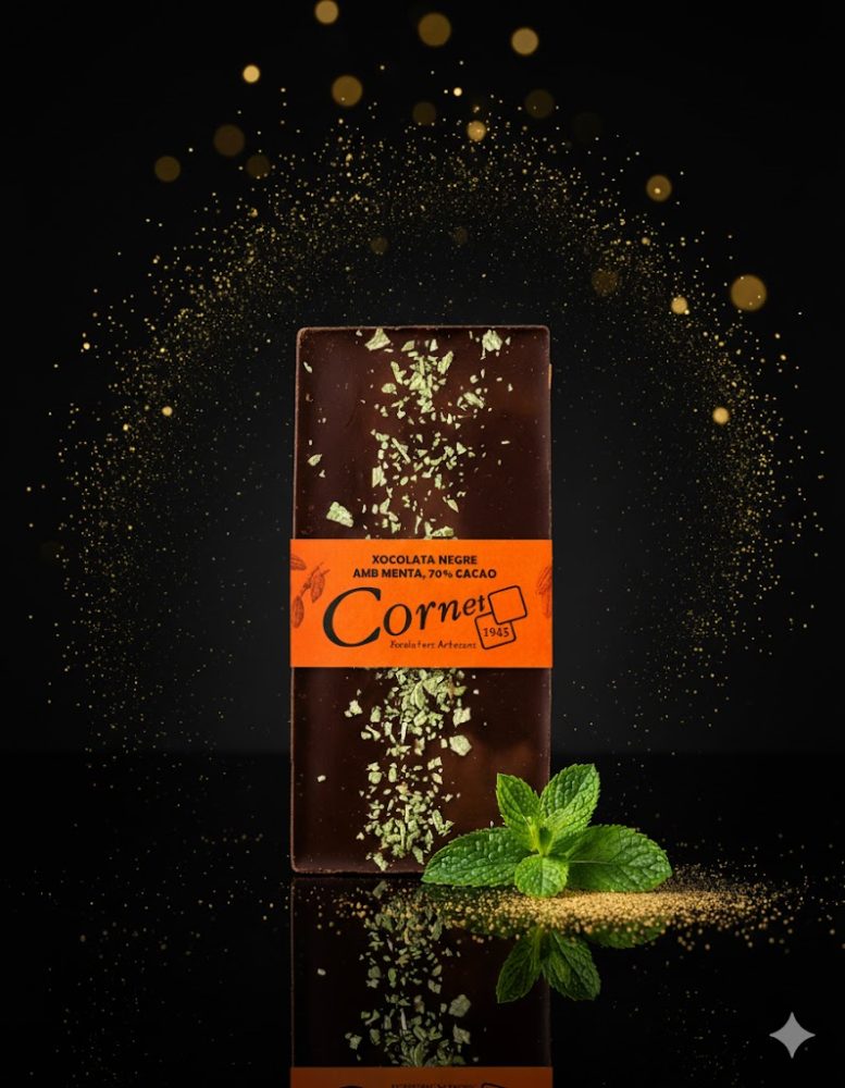 Tableta de Chocolate 72% Cacao con Menta - Imagen 2